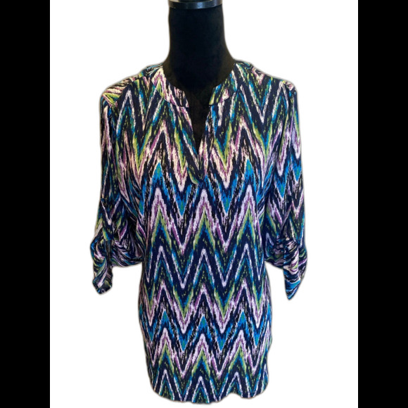 Cato Women’s Blouse Plus Size  14 or 16 W Purple Blue Flowy Casual Top - Picture 1 of 10